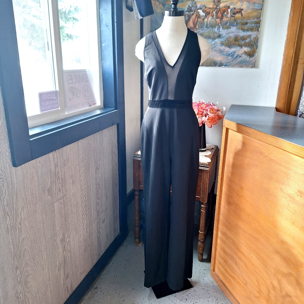 Lush Sheer Panelled Bodice Jumpsuit With Fitted Waist Size M, Style#Lp21069-S15